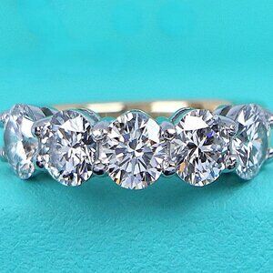 24713 Tiffany & Co 18k Yellow Gold 2.81ct F VVS1 Five Stone Diamond Band 5